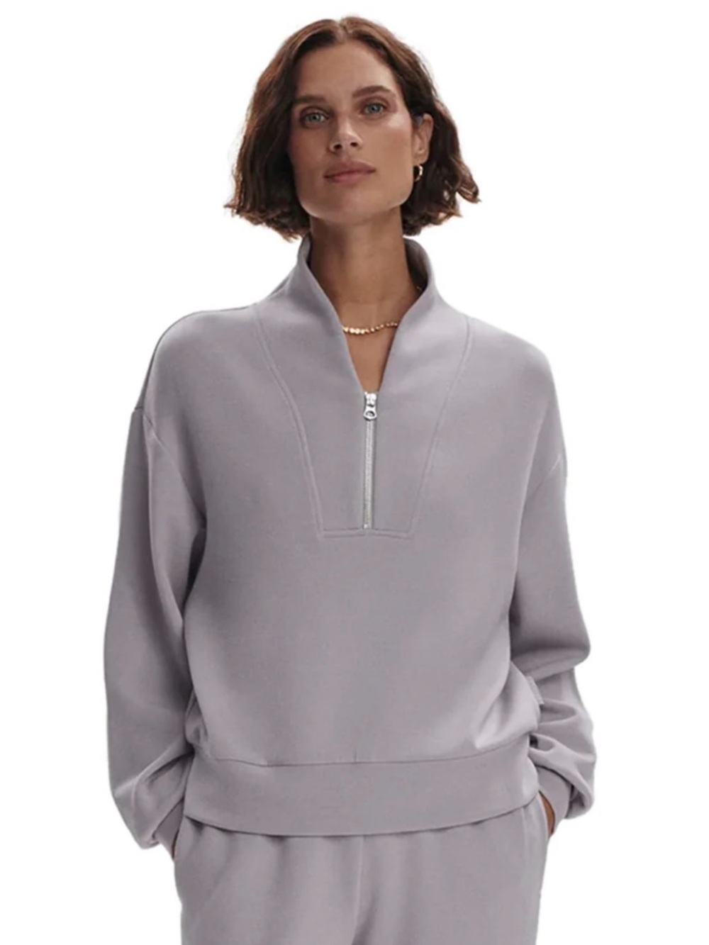 Varley Light Gray Quarter-Zip Sweatshirt - Picture 4 of 6